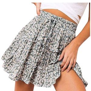 High Waist Floral Skirt